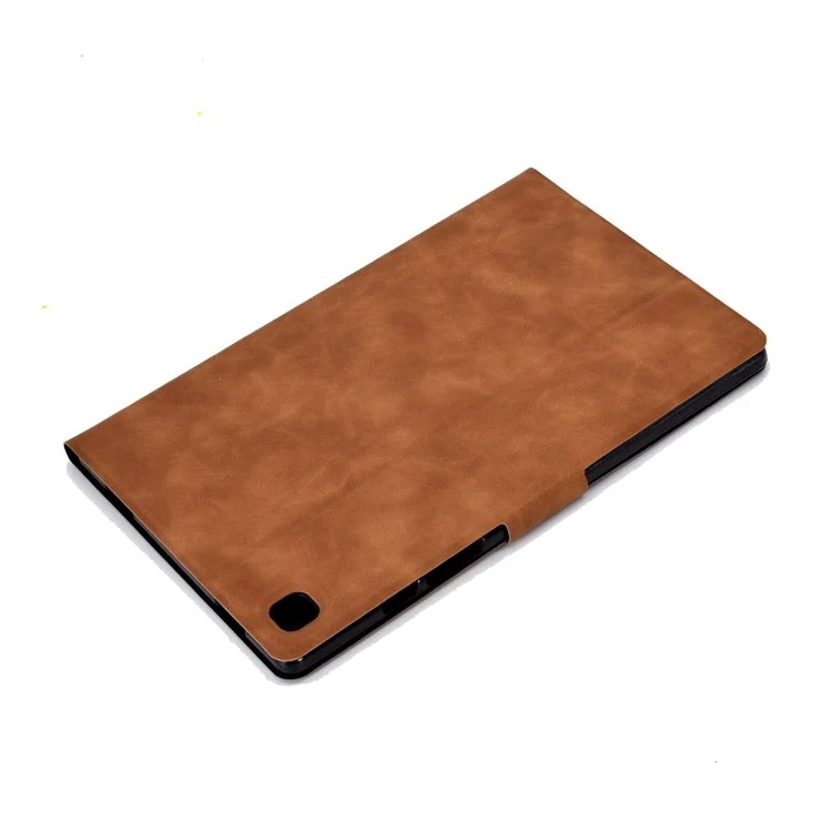 Para Samsung Galaxy Tab A7 10.4 (2020) SM-T500 / SM-T505 Folio Flip Tope de Cuero Texturizado Case Soporte de Tarjetas Magnéticas Cubierta Magnética - Marrón