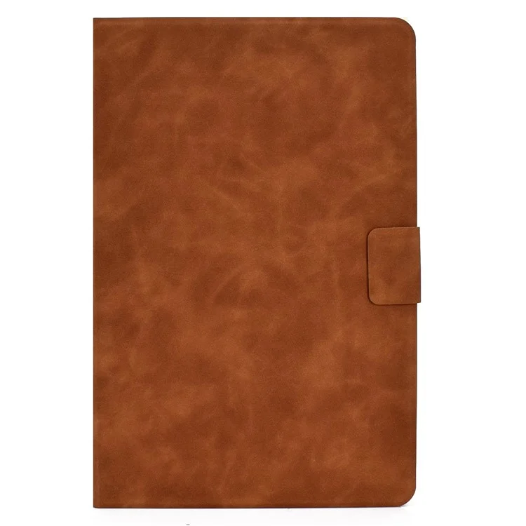 For Samsung Galaxy Tab A7 10.4 (2020) / (2022) SM-T500 / SM-T505 Folio Flip Calf Textured Leather Tablet Case Card Holder Stand - Brown