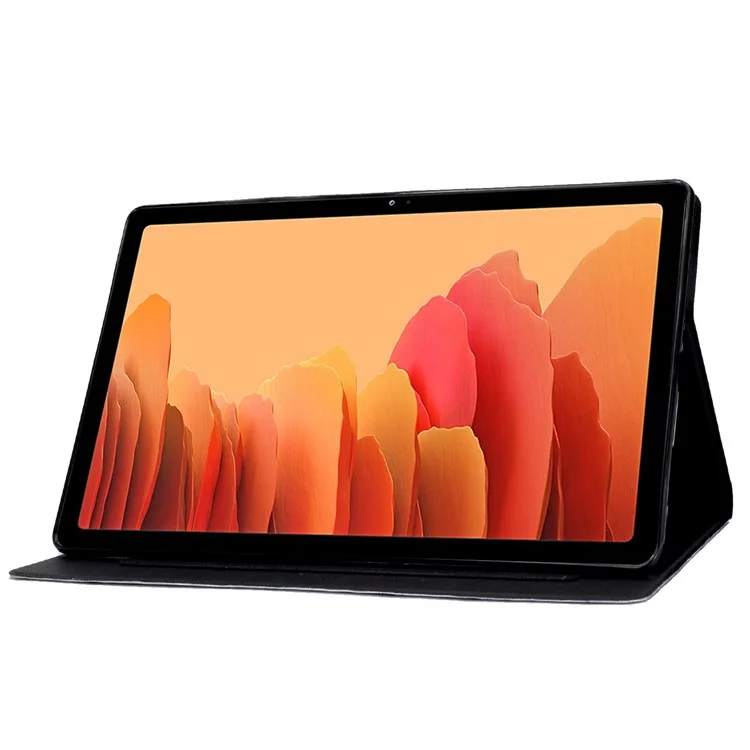 Para Samsung Galaxy Tab A7 10.4 (2020) / (2022) T500 / T505 Patrón de impresión Funda protectora de piel sintética con ranuras para tarjetas y soporte - Mariposa azul