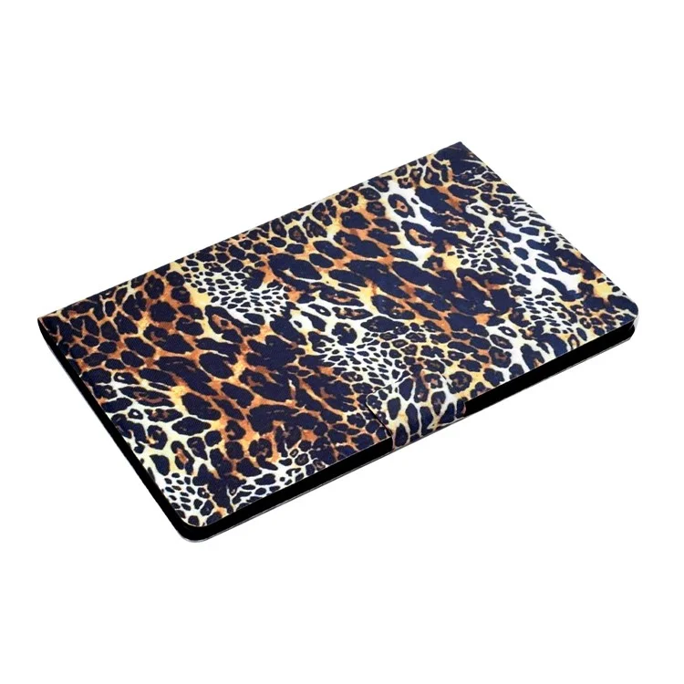 Для Samsung Galaxy Tab A7 10.4 (2020) T500 / T505 PU Кожаная Печать Печать Folio Case Foldable Card Card Slots Anti-Scratch Cover - Леопард