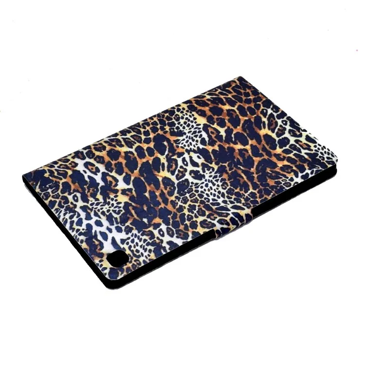 Для Samsung Galaxy Tab A7 10.4 (2020) T500 / T505 PU Кожаная Печать Печать Folio Case Foldable Card Card Slots Anti-Scratch Cover - Леопард