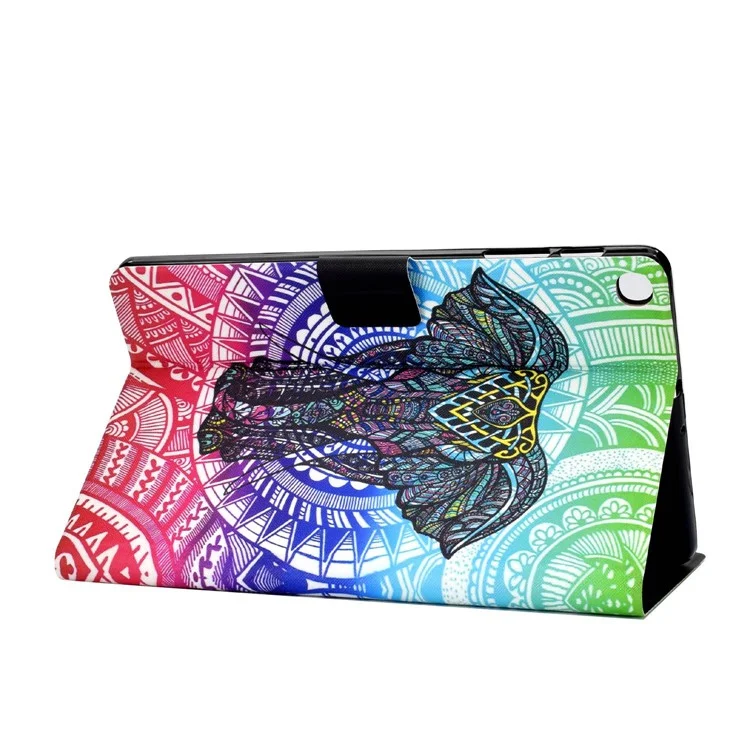For Samsung Galaxy Tab A7 10.4 (2020) / (2022) T500 / T505 PU Leather Case Pattern Printing Stand Cover - Elephant