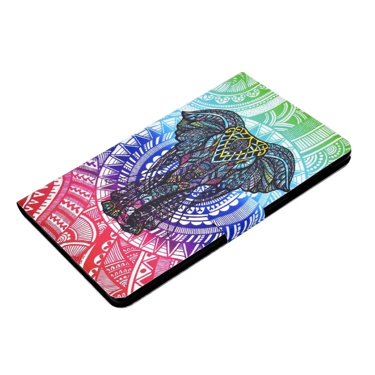 For Samsung Galaxy Tab A7 10.4 (2020) / (2022) T500 / T505 PU Leather Case Pattern Printing Stand Cover - Elephant