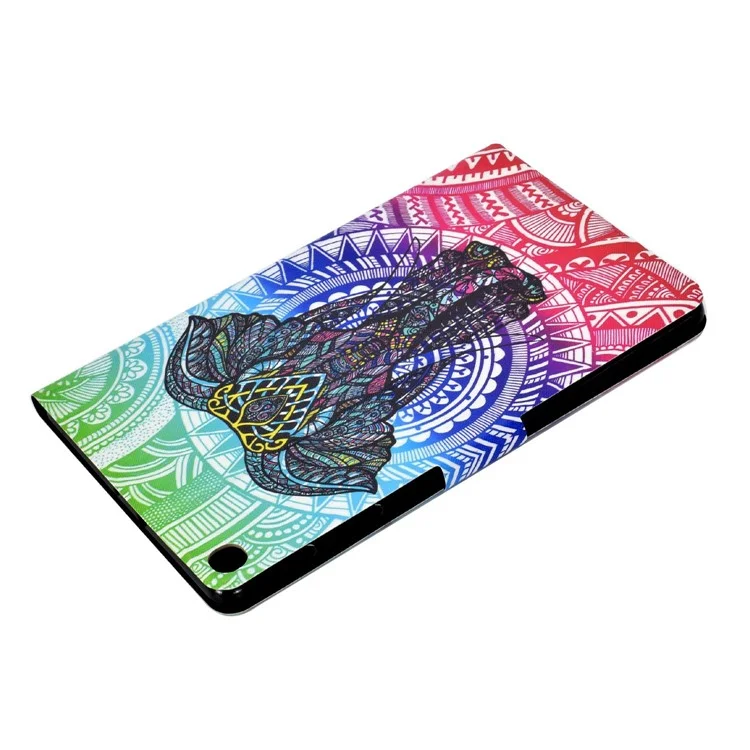 For Samsung Galaxy Tab A7 10.4 (2020) / (2022) T500 / T505 PU Leather Case Pattern Printing Stand Cover - Elephant