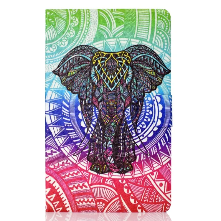 For Samsung Galaxy Tab A7 10.4 (2020) / (2022) T500 / T505 PU Leather Case Pattern Printing Stand Cover - Elephant