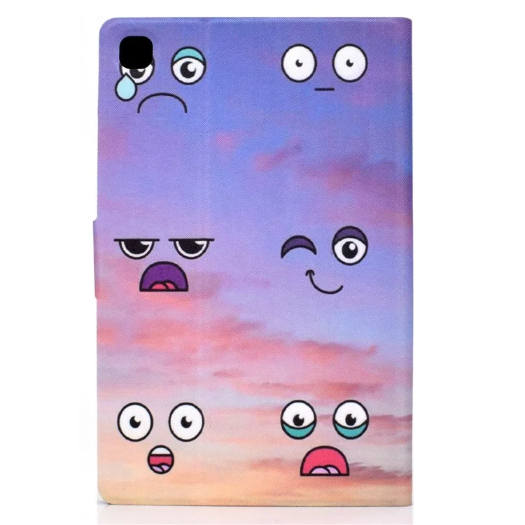 For Samsung Galaxy Tab S6 Lite (2024) / S6 Lite (2022) / S6 Lite (2020) PU Leather Flip Case Pattern Printing Stand Cover - Emoji