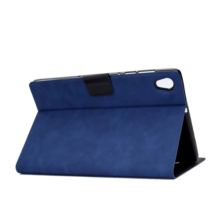 Para Lenovo Tab M10 HD Gen 2 X306X Folio Flip Anti-srratch Tope de Cuero Texturado Case Soportes de Tarjetas de Soporte Magnetic Protector Magnético - Azul