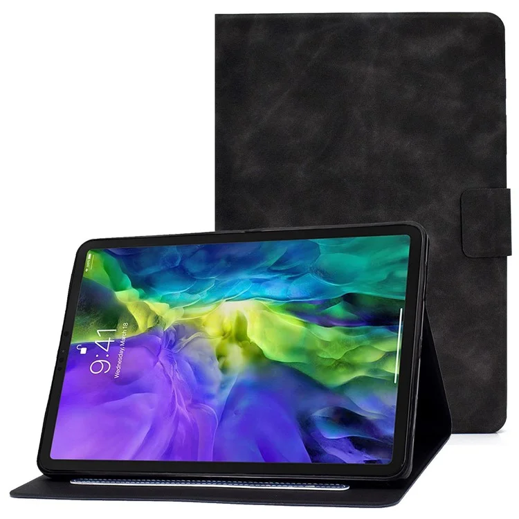 Para Ipad Pro 11 Polegadas (2018) /(2020) / Air (2020) /(2022) PU Stand Stand Folio Casa Carta de Cartão Tape Magnética Combato de Proteção - Preto
