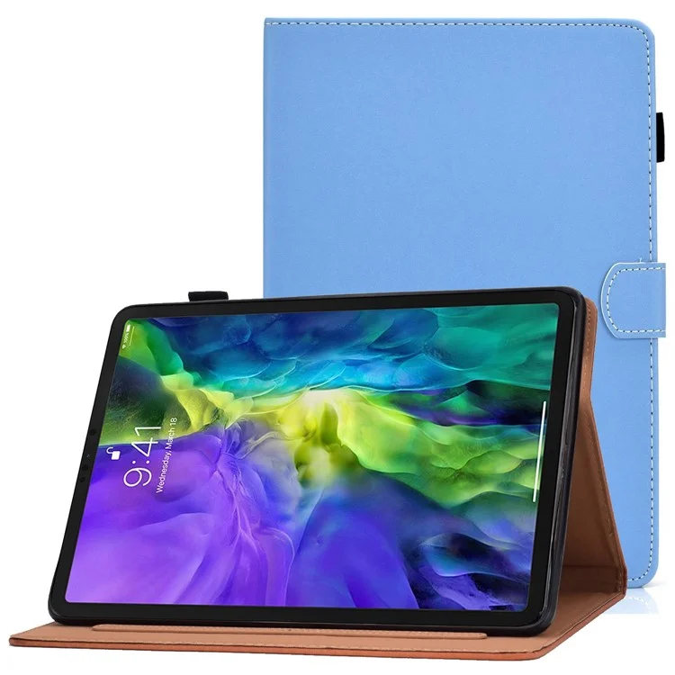 Para iPad Pro 11 (2018) / (2020) / (2021) / (2022) / Air 11 (2024) / Air (2020) / (2022) Tablet Case PU Leather Stand with Cards Holder - Azul