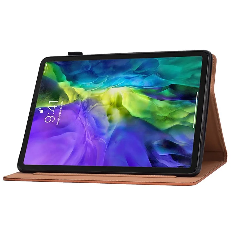 Para iPad Pro 11 (2018) / (2020) / (2021) / (2022) / Air 11 (2024) / Air (2020) / (2022) Tablet Case PU Leather Stand with Cards Holder - Azul