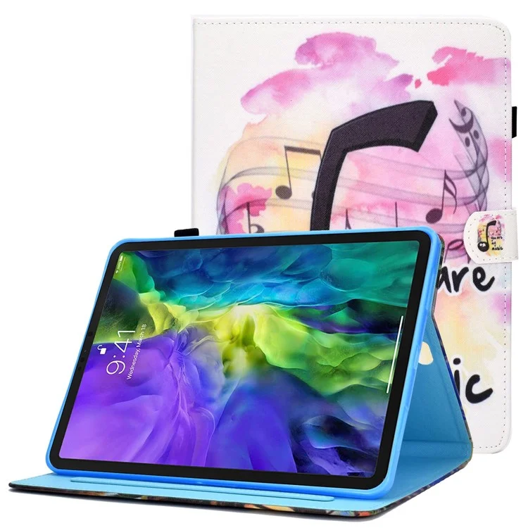 For iPad Air 11 (2025) / (2024) / Air (2020) / (2022) / Pro 11 (2022) / (2021) / (2020) / (2018) PU Leather Stand Case - Music