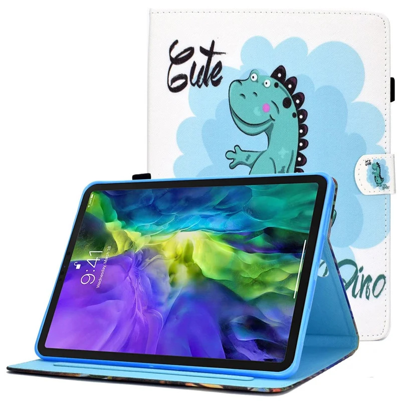 For iPad Air 11 (2026) / (2025) / (2024) / Air (2020) / (2022) / Pro 11 (2022) / (2021) / (2020) / (2018) PU Leather Stand Case - Dinosaur