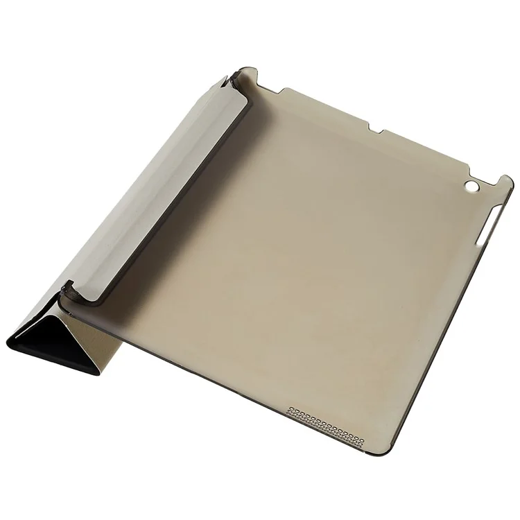 For iPad 4 / 3 / 2 Tri-fold Stand PU Leather + PC Tablet Case Auto Wake / Sleep Protective Cover