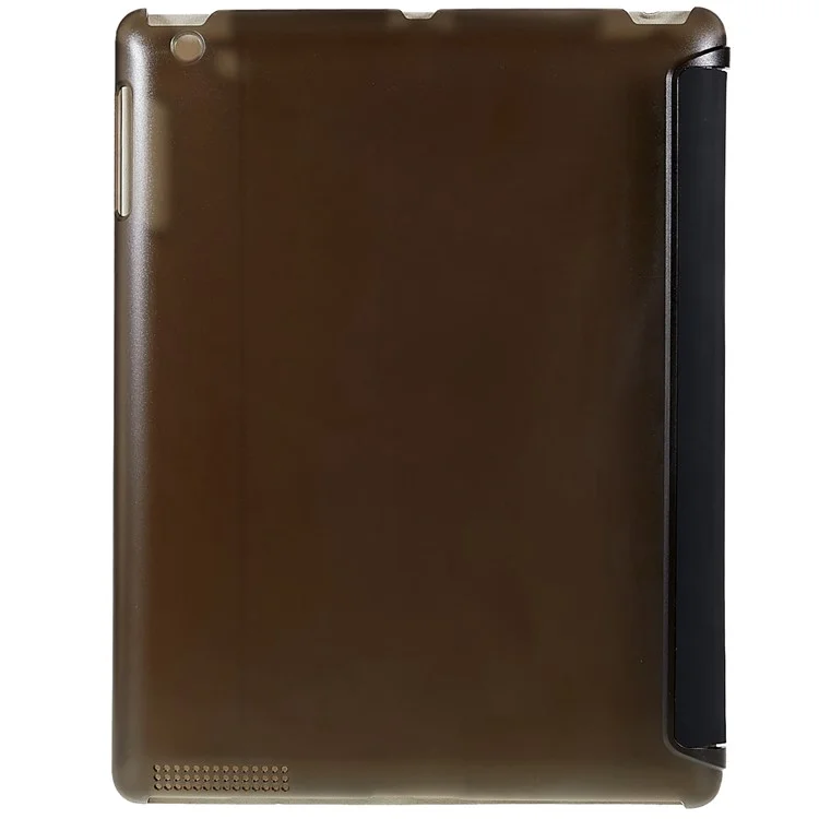 For iPad 4 / 3 / 2 Tri-fold Stand PU Leather + PC Tablet Case Auto Wake / Sleep Protective Cover