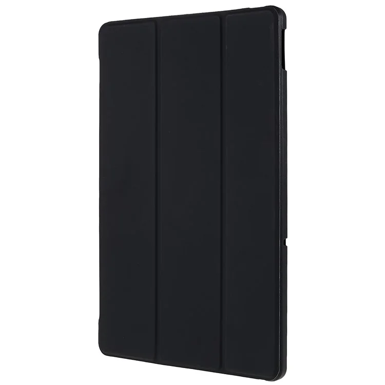 Для Lenovo Tab M10 Plus (Gen 3) 10,6 Дюйма Folio Flip Flip Full Shreate Leather Tablet Case Inner Doney Design Anti-scratch Cover с Тройной Подставкой - Черный