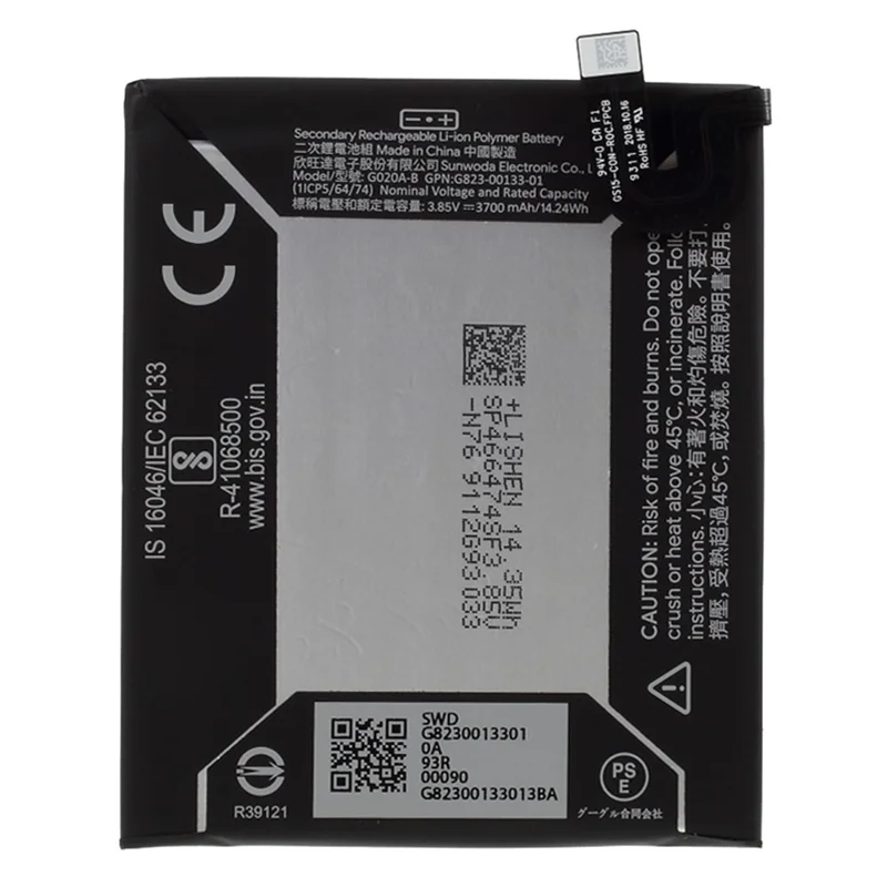 For Google Pixel 3a XL 3.85V 3700mAh Li-ion Polymer Battery Replacement Part (Encode: G020A-B) (without Logo)