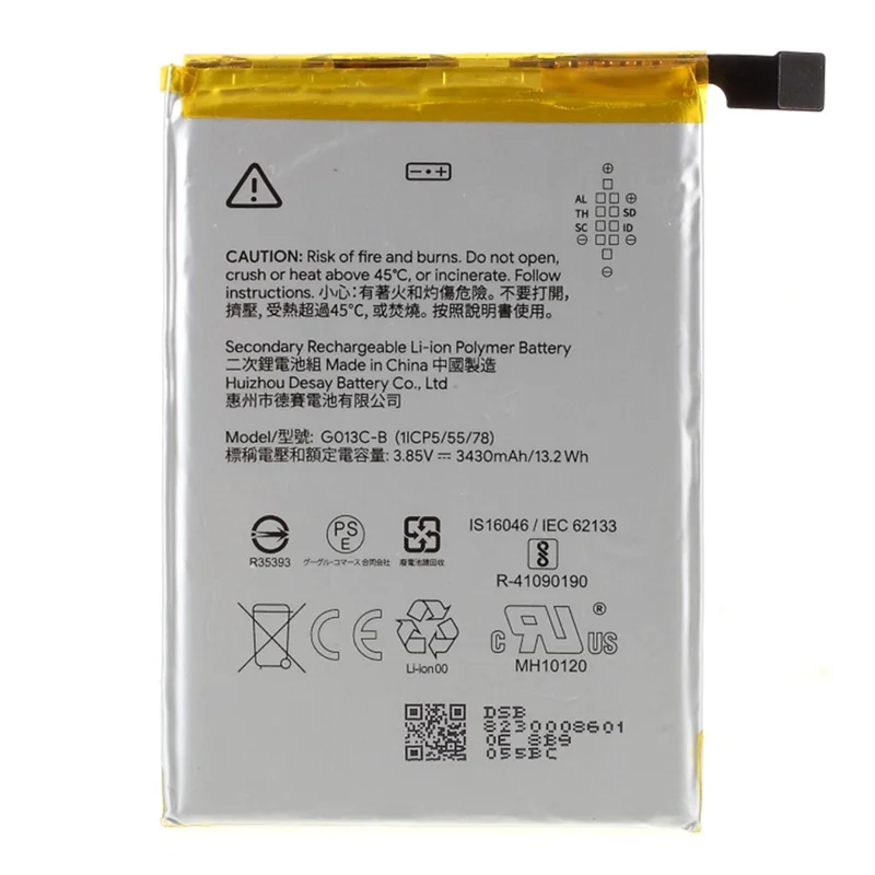 For Google Pixel 3 XL 3.85V 3430mAh Li-ion Polymer Battery Replacement Part (Encode: G013C-B (1ICP5-55-78)) (without Logo)