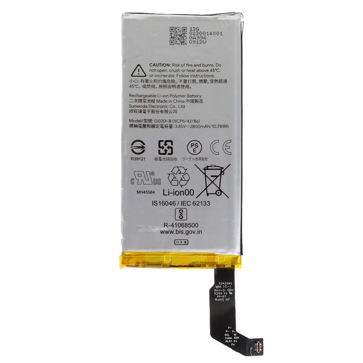 For Google Pixel 4 3.85V 2800mAh Li-ion Polymer Battery Replacement Part (Encode: GO2Ol-B (1ICP5-42 / 86)) (without Logo)