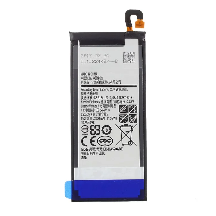 For Samsung Galaxy A5 (2017) 3.85V 3000mAh Li-ion Battery Replacement Part (Encode: EB-BA520ABE) (without Logo)