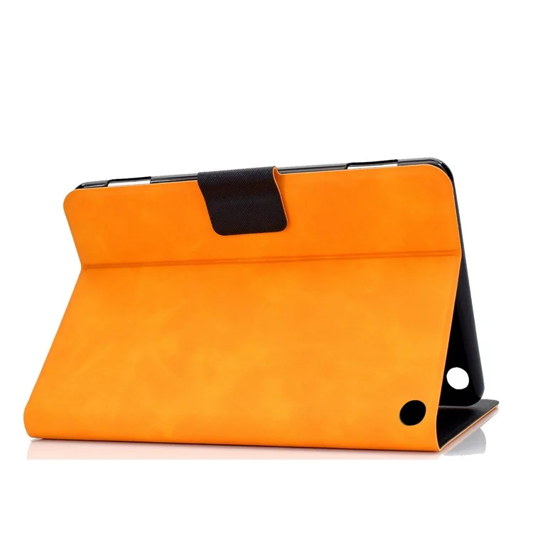For Amazon Fire 7 (2022) PU Leather Card Holder Tablet Cover Full Protection Case with Stand - Orange