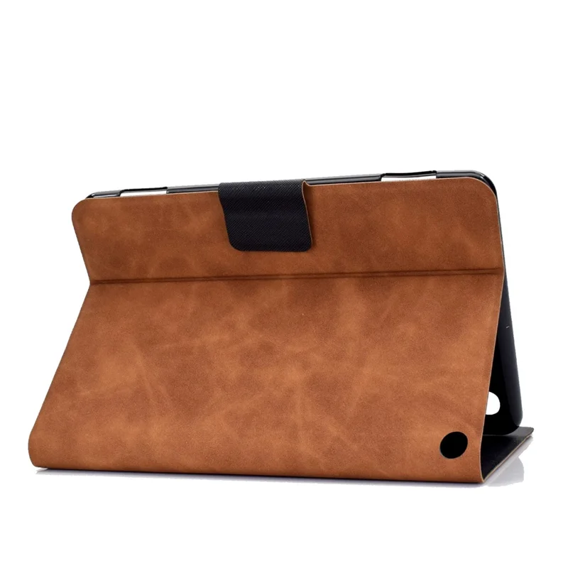 For Amazon Fire 7 (2022) PU Leather Card Holder Tablet Cover Full Protection Case with Stand - Brown