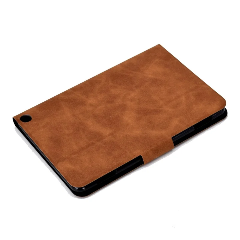 For Amazon Fire 7 (2022) PU Leather Card Holder Tablet Cover Full Protection Case with Stand - Brown