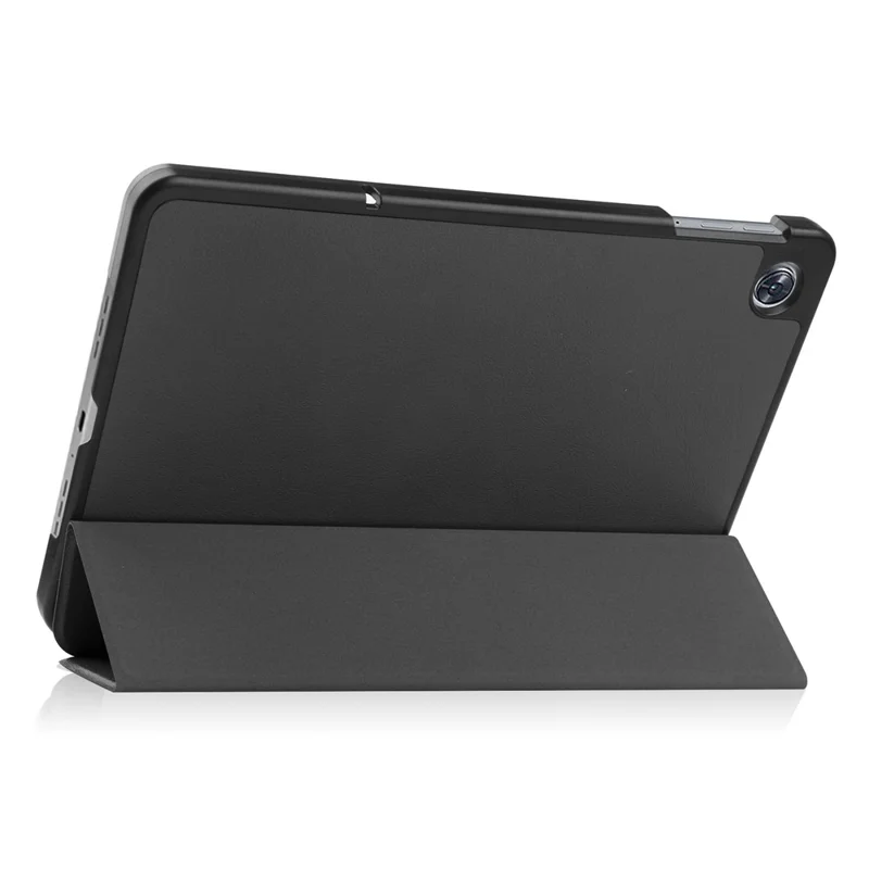 Shockproof Case for Oppo Pad Air PU Leather+PC Protective Case Auto Wake / Sleep Tablet Cover with Trifold Stand - Black