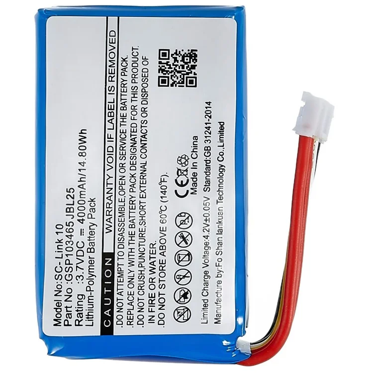 For JBL Link 10 3.70V 4000mAh Lithium-Polymer Battery Pack (Encode: GSP103465 JBL25) (without Logo)