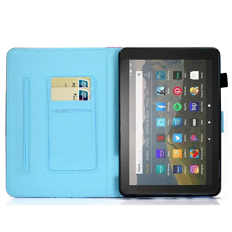 Casa de Tableta de Impresión de Patrones de Costura Para Amazon Fire 7 (2022), Soporte de Cubierta Protectora a Prueba de Gotas Con Ranuras Para Tarjetas - Mariposa Dorada