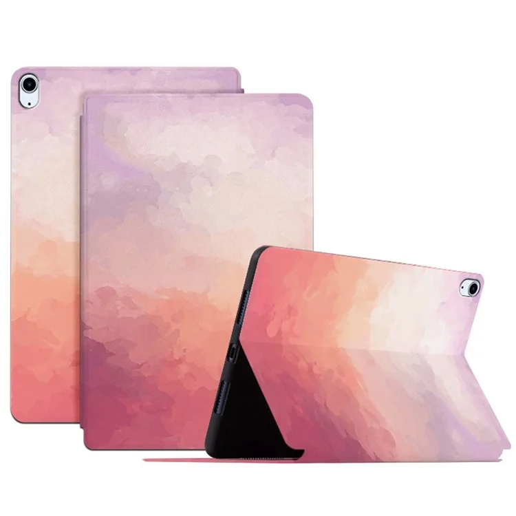 Per iPad Air 11 (2024) / Air (2020) / Air (2022) PU Leather Tablet Case Stand and Auto Wake / Sleep - Pink