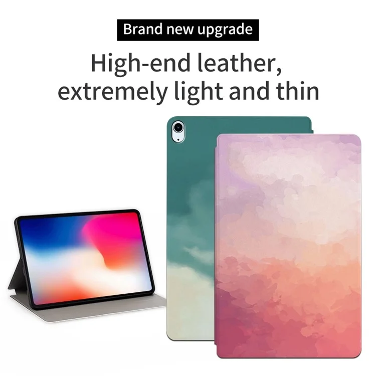 Per iPad Air 11 (2024) / Air (2020) / Air (2022) PU Leather Tablet Case Stand and Auto Wake / Sleep - Pink