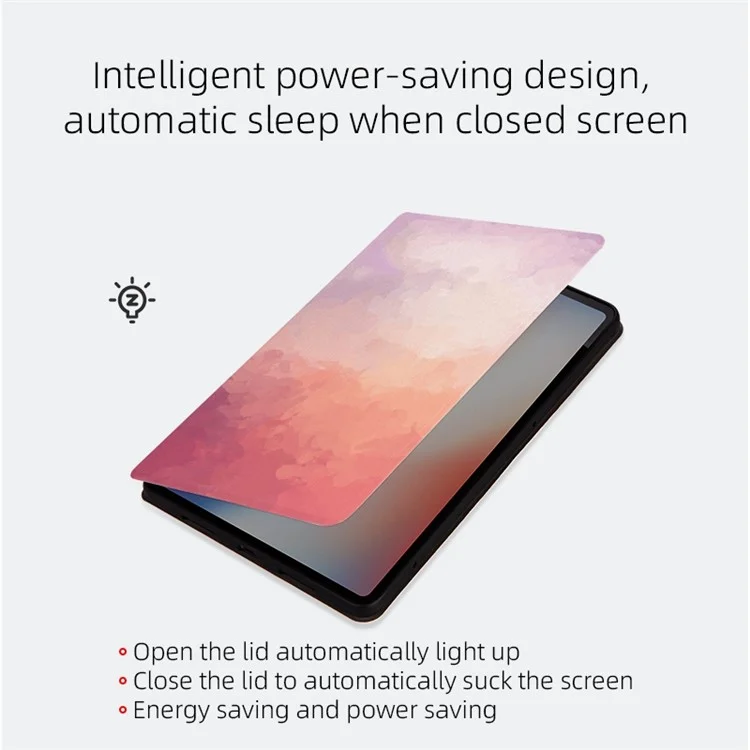 Для iPad mini 4 / Mini (2019) 7,9 -дюймовый Акварельный Паттен / Sleep Shell Folio Stand Protective Cover - Осень Желтый