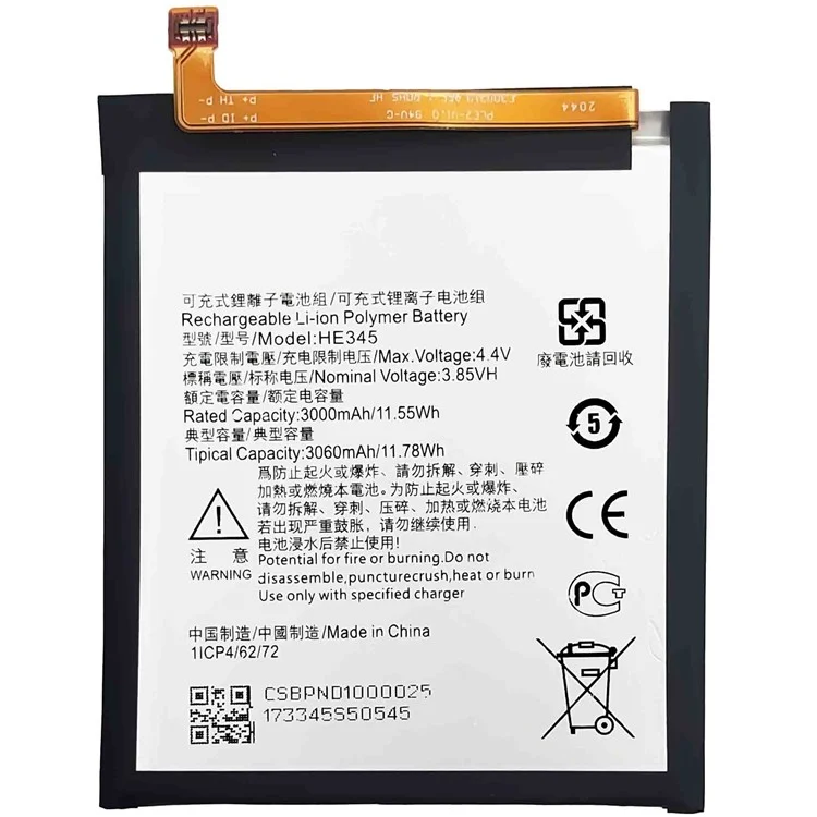 Per Nokia 6.1 (5,5 Pollici) 3,85 v 3000mah Li-ion Polymer Sostituzione Della Batteria (encode: HE345) (senza Logo)