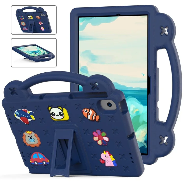 For Samsung Galaxy Tab A8 10.5 (2021) / (2022) Portable EVA Case Shockproof Tablet Cover Anti-Scratch Case with Kickstand - Navy Blue