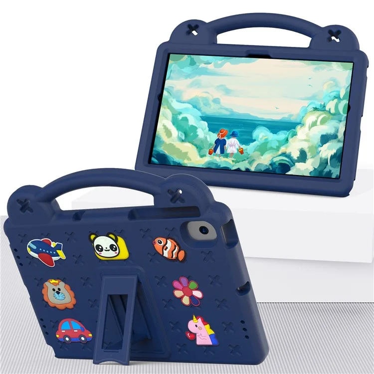 For Samsung Galaxy Tab A8 10.5 (2021) / (2022) Portable EVA Case Shockproof Tablet Cover Anti-Scratch Case with Kickstand - Navy Blue