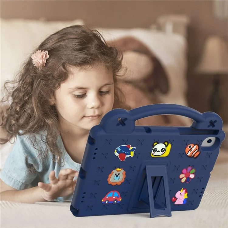 For Samsung Galaxy Tab A8 10.5 (2021) / (2022) Portable EVA Case Shockproof Tablet Cover Anti-Scratch Case with Kickstand - Navy Blue