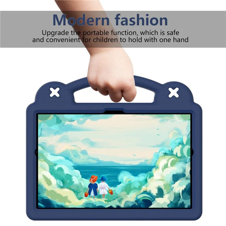 For Samsung Galaxy Tab A8 10.5 (2021) / (2022) Portable EVA Case Shockproof Tablet Cover Anti-Scratch Case with Kickstand - Navy Blue