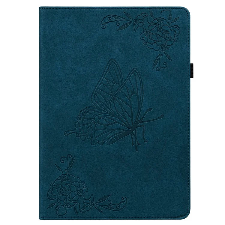 Pour le boîtier de tablette à motif fleur de papillon en cuir PU + TPU anti-rayures avec support de carte pour Nokia T10 - Bleu