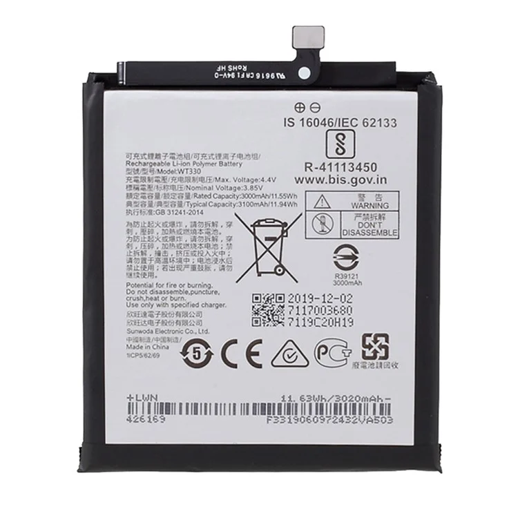 Per Nokia 4.2 (2019) 3.85V 3000mAh Batteria agli Ioni di Litio Polimerica Ricaricabile Parte di Ricambio (Codifica: WT330) (senza Logo)