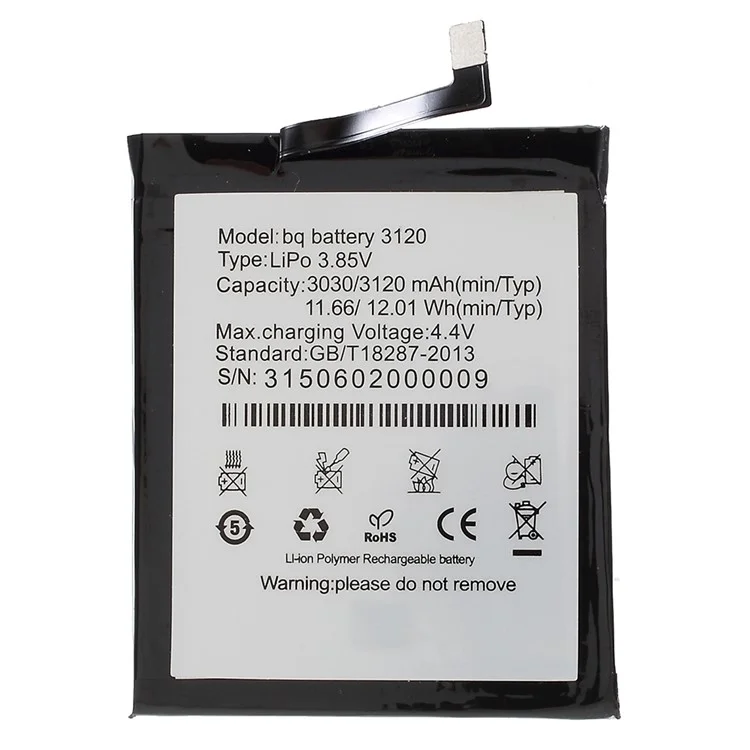 Für BQ Aquaris M5 5,0 Zoll 3,85 v 3030mah Li-ion Polymer-batterieersatz (ohne Logo)