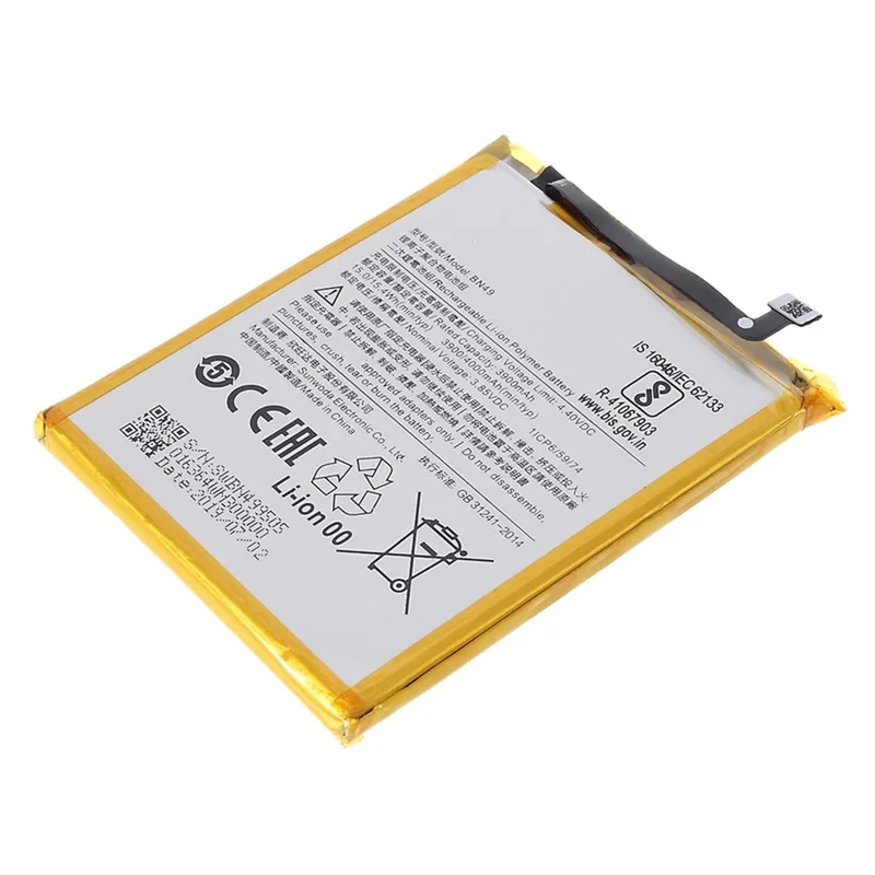 For Xiaomi Redmi 7A 3.85V 3900mAh Li-ion Polymer Battery Replacement Part (Encode: BN49) (without Logo)