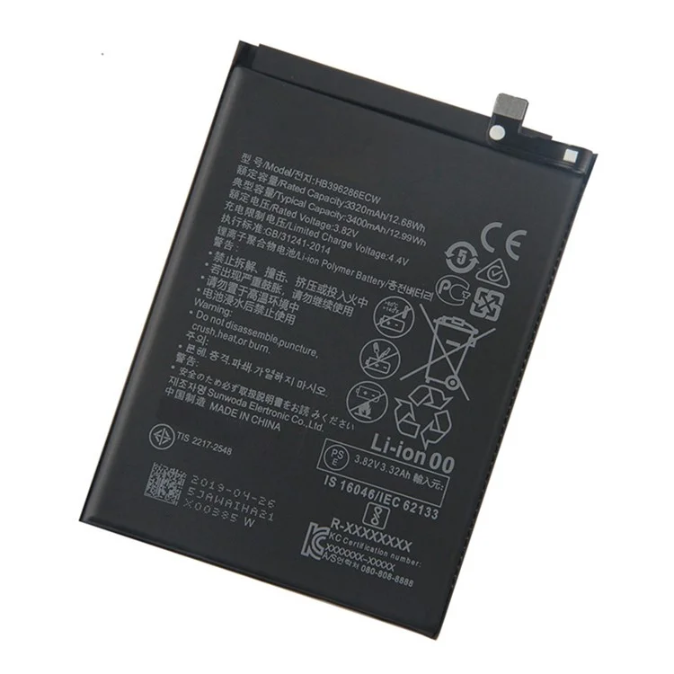 Pour Huawei Honor 10 Lite / P Smart (2019) / Honor 10i / 20i / 20 Lite / P (Smart) +2019 / P Smart 2020 / Enjoy 9S 3,82V 3320mAh Batterie Li-ion Polymère Rechargeable Pièce de Rechange (Encode : HB396286ECW) (sans Logo)