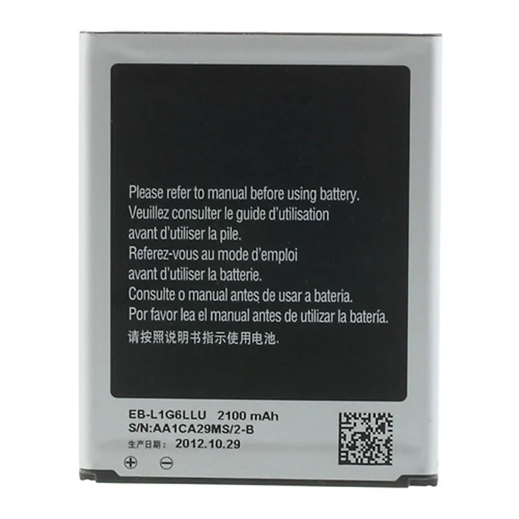 Para o Samsung Galaxy S III I9300 3.80V 2100mAh Recarregável a Parte de Substituição da Bateria de Íon de Lítio (Encode: EB-L1G6LLU) (sem Logotipo)