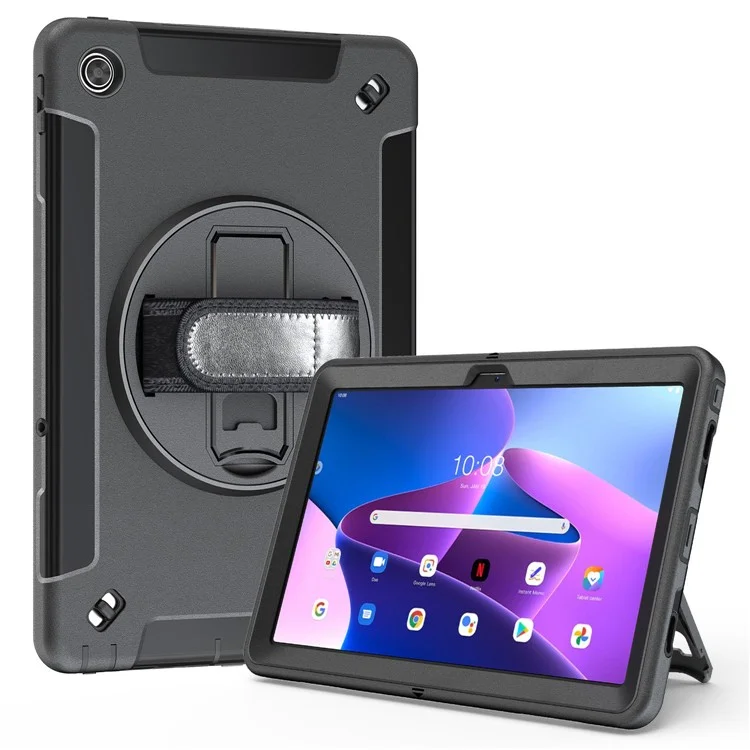 Para Lenovo Tab M10 Plus (Gen 3) Case de Tableta a Prueba de Choque PC + TPU Cubierta Con Correa Para el Hombro