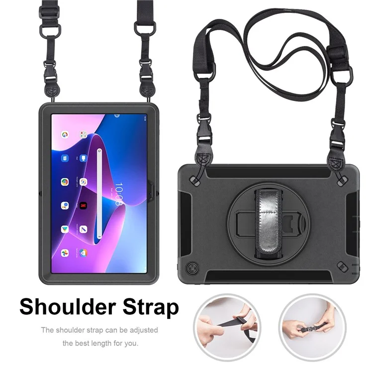 Pour Lenovo Tab M10 Plus (Gen 3) Boucotte à Main de la Tablette de Choc à la Main PC + TPU Couvercle Avec Bandoulière