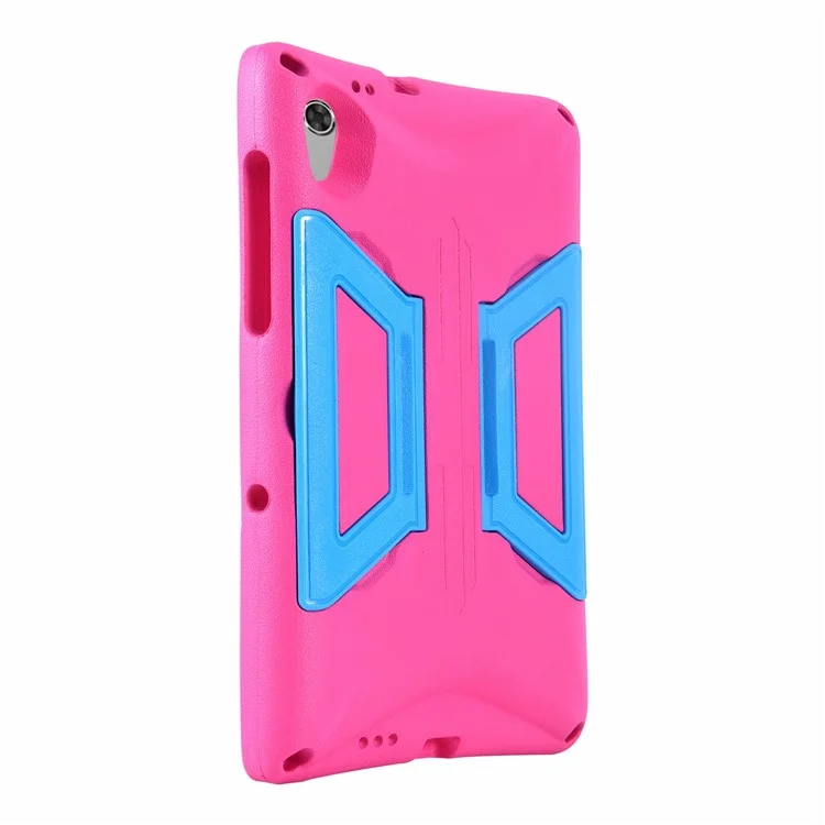 Для Lenovo Tab M10 Plus Kickstand Tablet Case Drop-proof EVA + PC Hand Grip Cover with Shoulder Strap - Rose / Blue