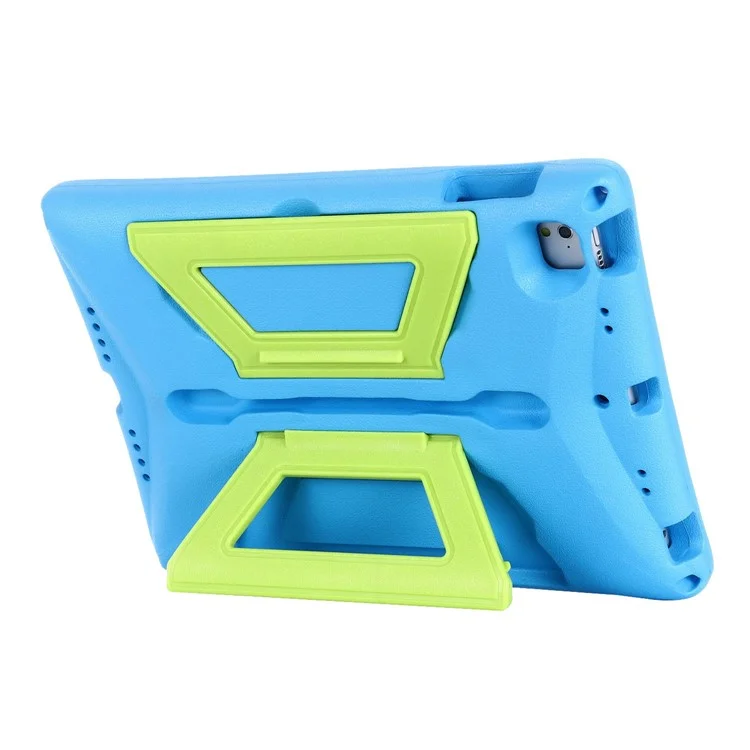 Für iPad Air (2013) / Air 2 / iPad 9.7-Zoll (2017) / (2018) stoßfeste EVA + PC-Tablet-Hülle mit Ständer und Schultergurt - Blau / Grün