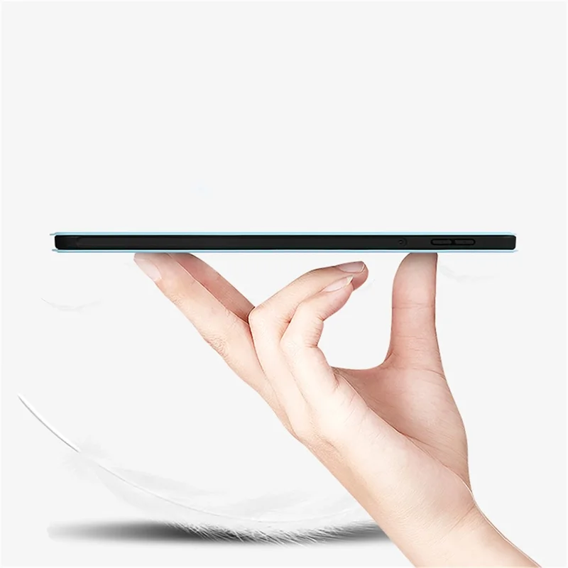 For Huawei MatePad Pro 11 (2022) Folio Flip Anti-fall Protective Cover TPU+PU Leather Skin-touch Tablet Case with Three-fold Stand - White