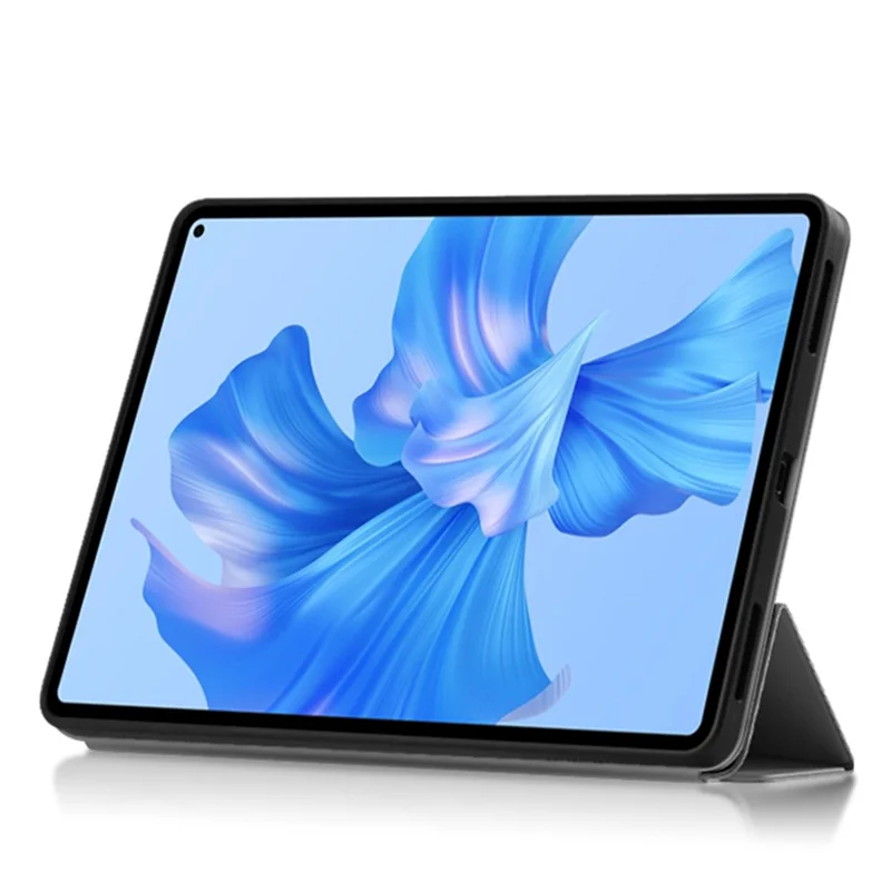 For Huawei MatePad Pro 11 (2022) Folio Flip Anti-fall Protective Cover TPU+PU Leather Skin-touch Tablet Case with Three-fold Stand - Grey