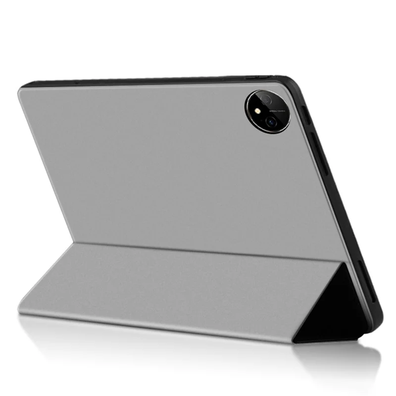 For Huawei MatePad Pro 11 (2022) Folio Flip Anti-fall Protective Cover TPU+PU Leather Skin-touch Tablet Case with Three-fold Stand - Grey